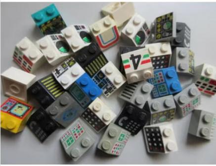 nr. 5081, bedrukte schuine stenen 2x2., Ophalen of Verzenden, Zo goed als nieuw, Complete set, Lego