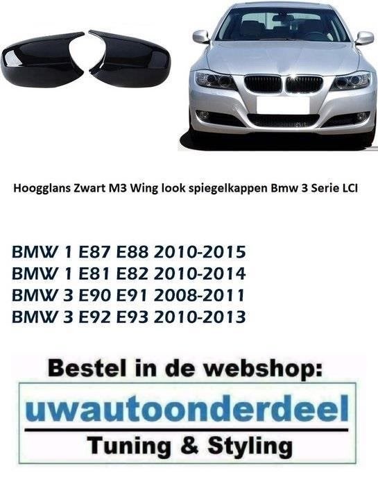 Wing Spiegelkappen Glans Zwart Voor BMW 1 Serie E81 E82 E87