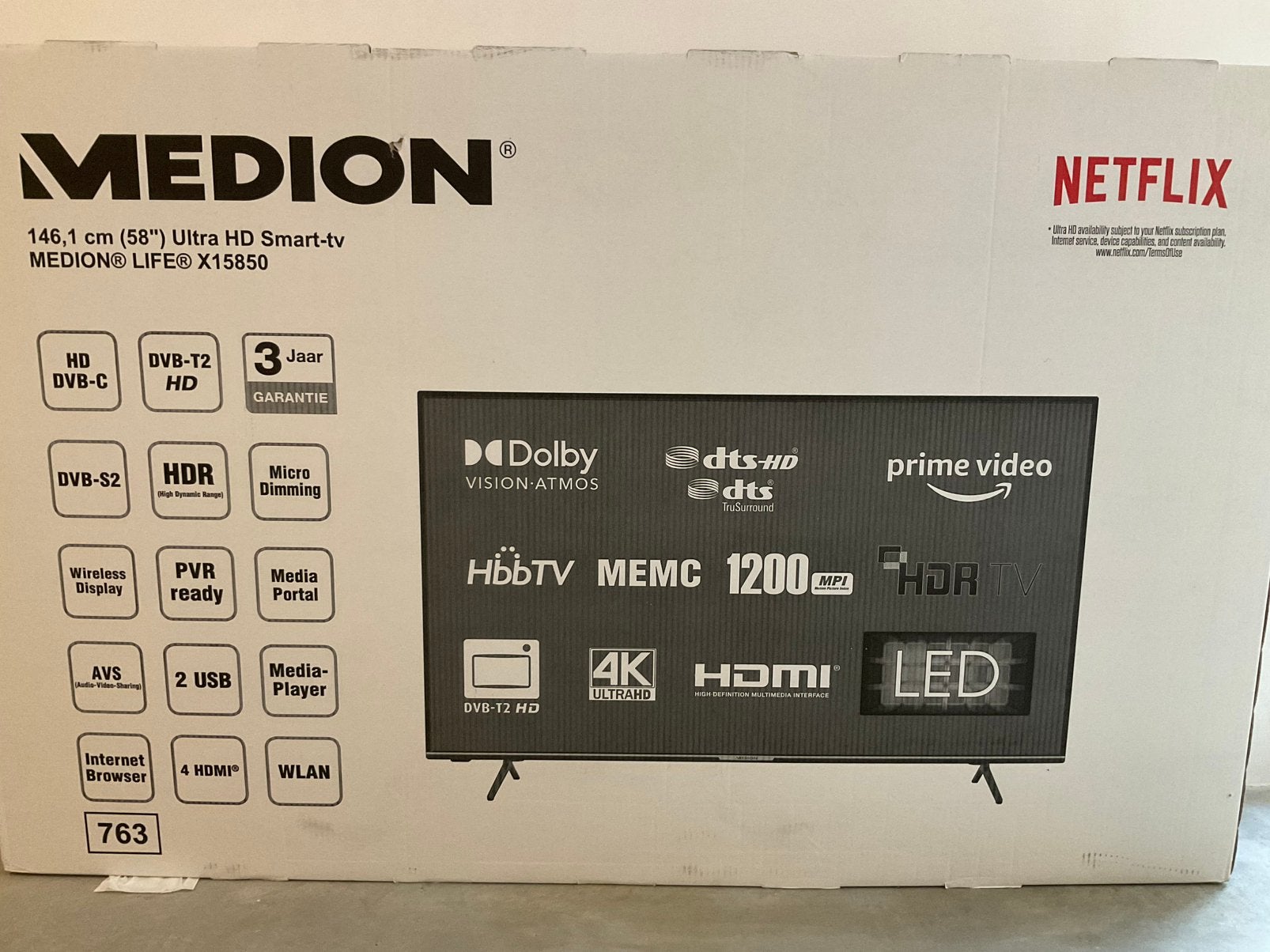 Medion televisie 58” ultra lcd smart, Ophalen, Zo goed als nieuw
