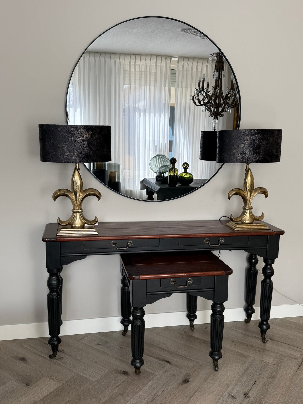 Sidetable + bijzettafeltje, Ophalen, 50 tot 100 cm, Zo goed als nieuw, 25 tot 50 cm