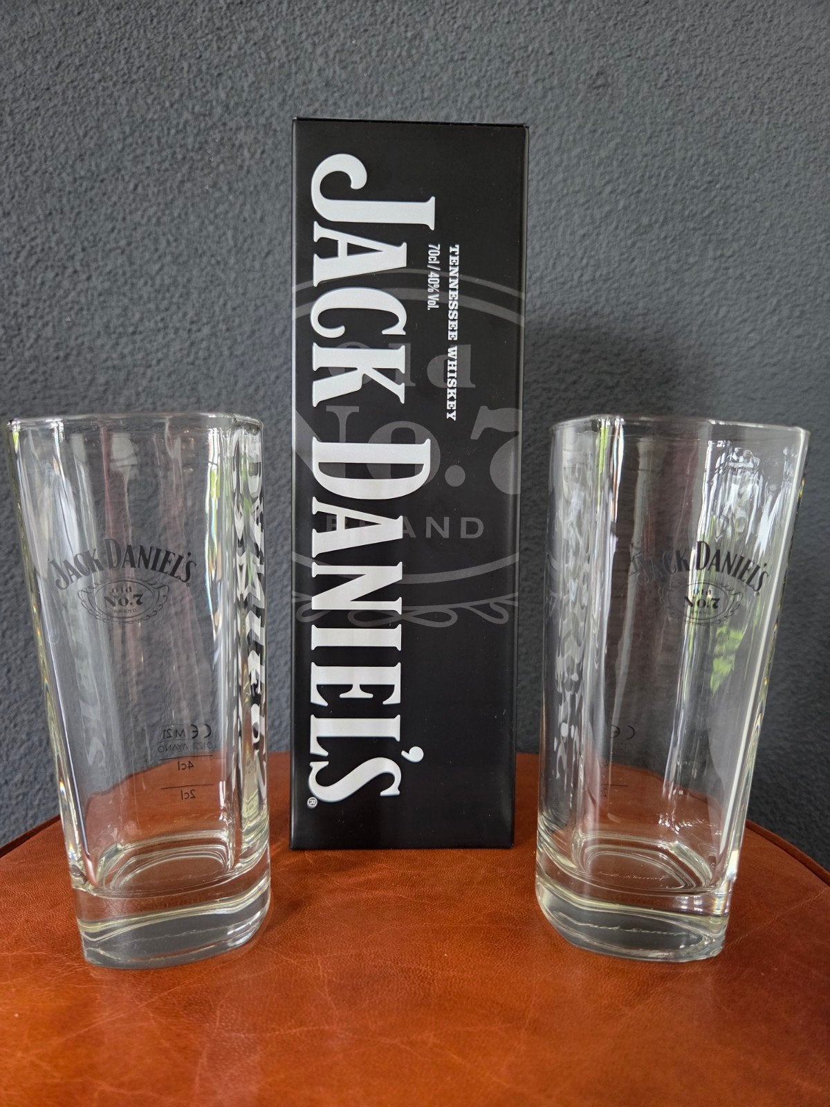 Jack Daniel's glazen set met doos, Verzamelen, Glas en Borrelglaasjes, Zo goed als nieuw, Overige typen, Ophalen of Verzenden