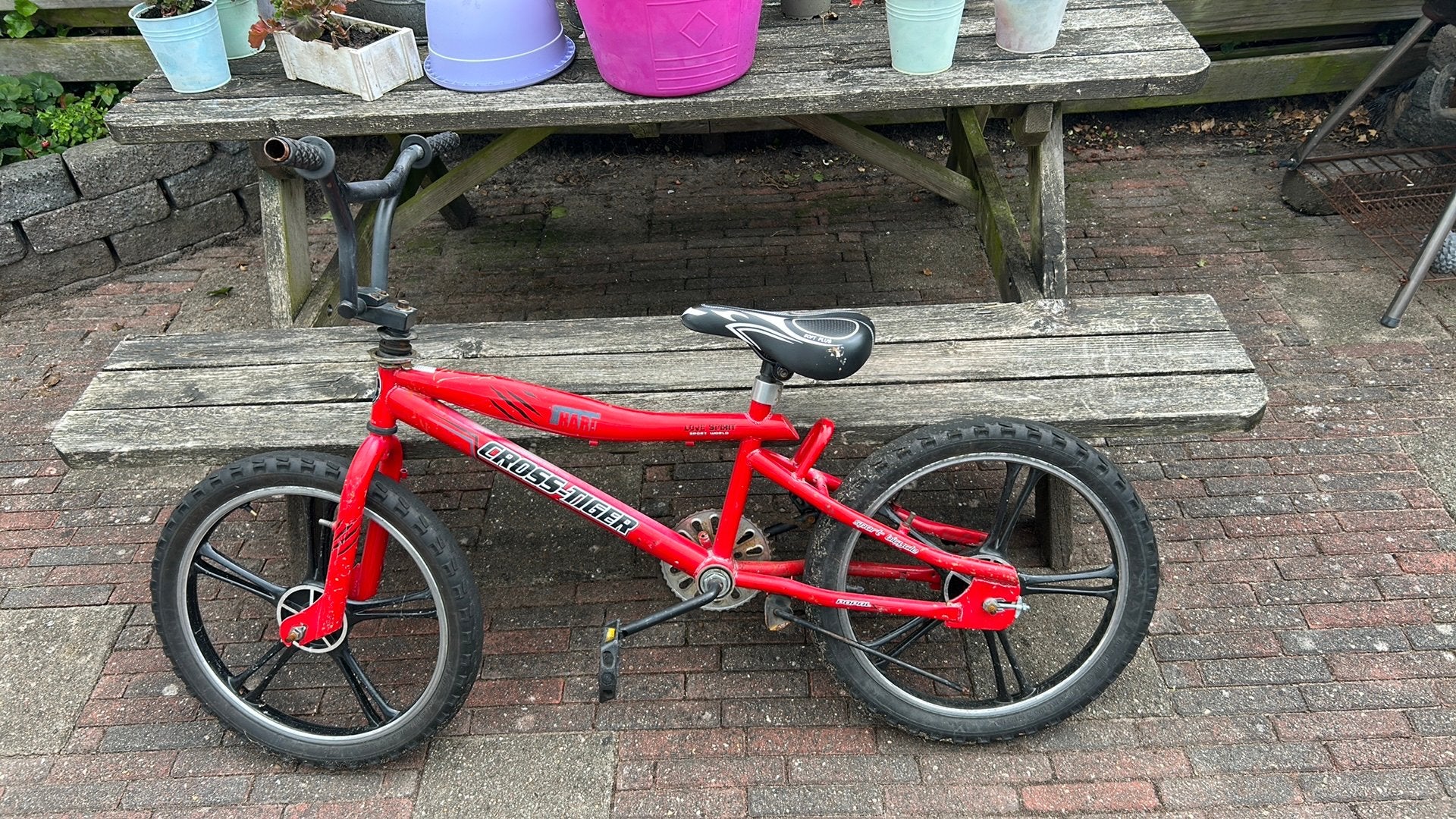Bmx/crossfiets, Fietsen en Brommers, Fietsen | Crossfietsen en BMX, Ophalen, Gebruikt, Staal, Voetsteunen