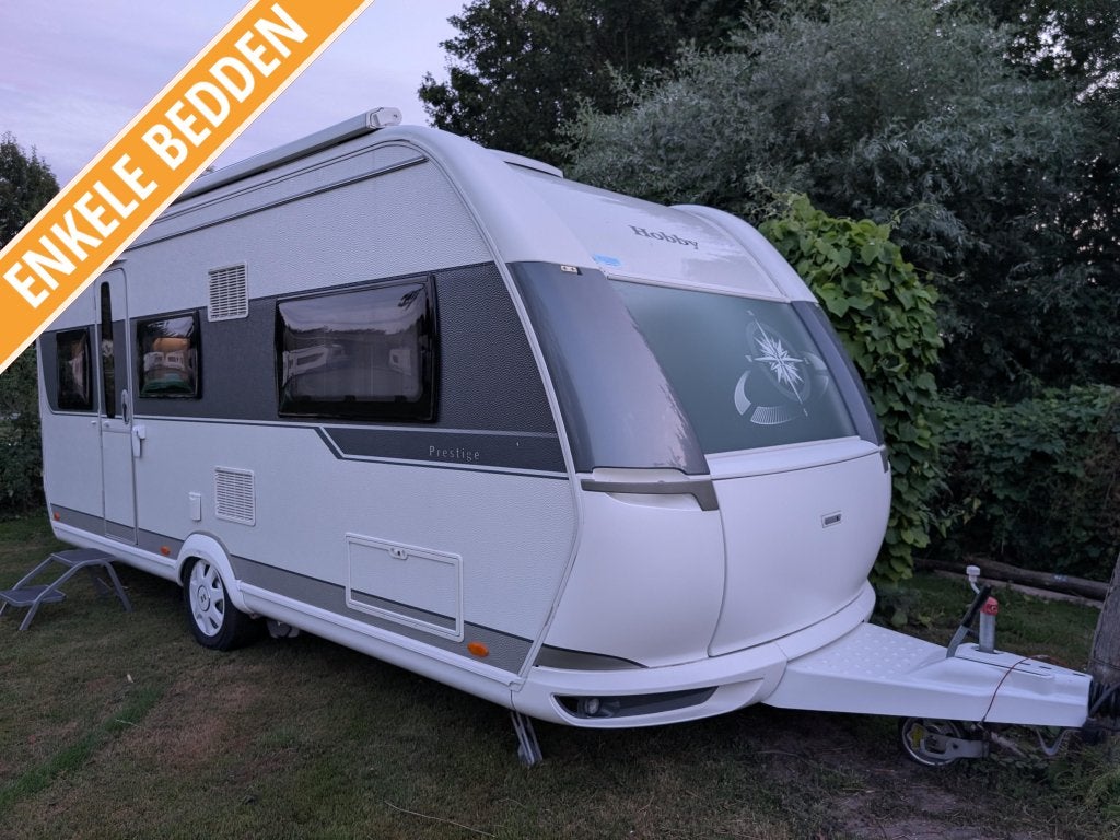 HOBBY 495 enkele bedden airco mover cass luifel en voortent, Caravans en Kamperen, Rondzit, Bedrijf, 4 tot 5 meter, Overige typen