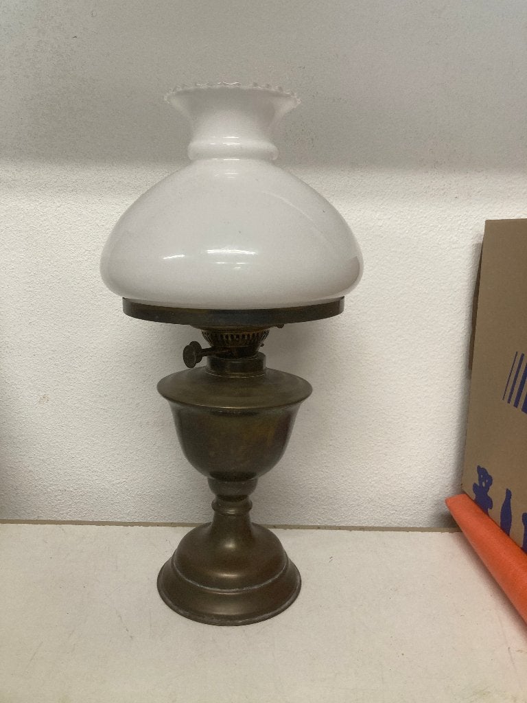 T.K. Nostalgische koperen Olielamp ca. 46 cm hoog, Ophalen of Verzenden