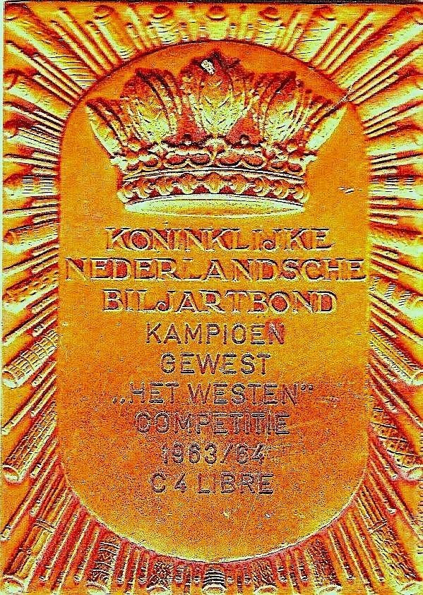 KONINKLIJKE NEDERLANDSCHE BILJARTBOND KAMPIOEN ,,HET WESTEN", Ophalen of Verzenden, Overige materialen