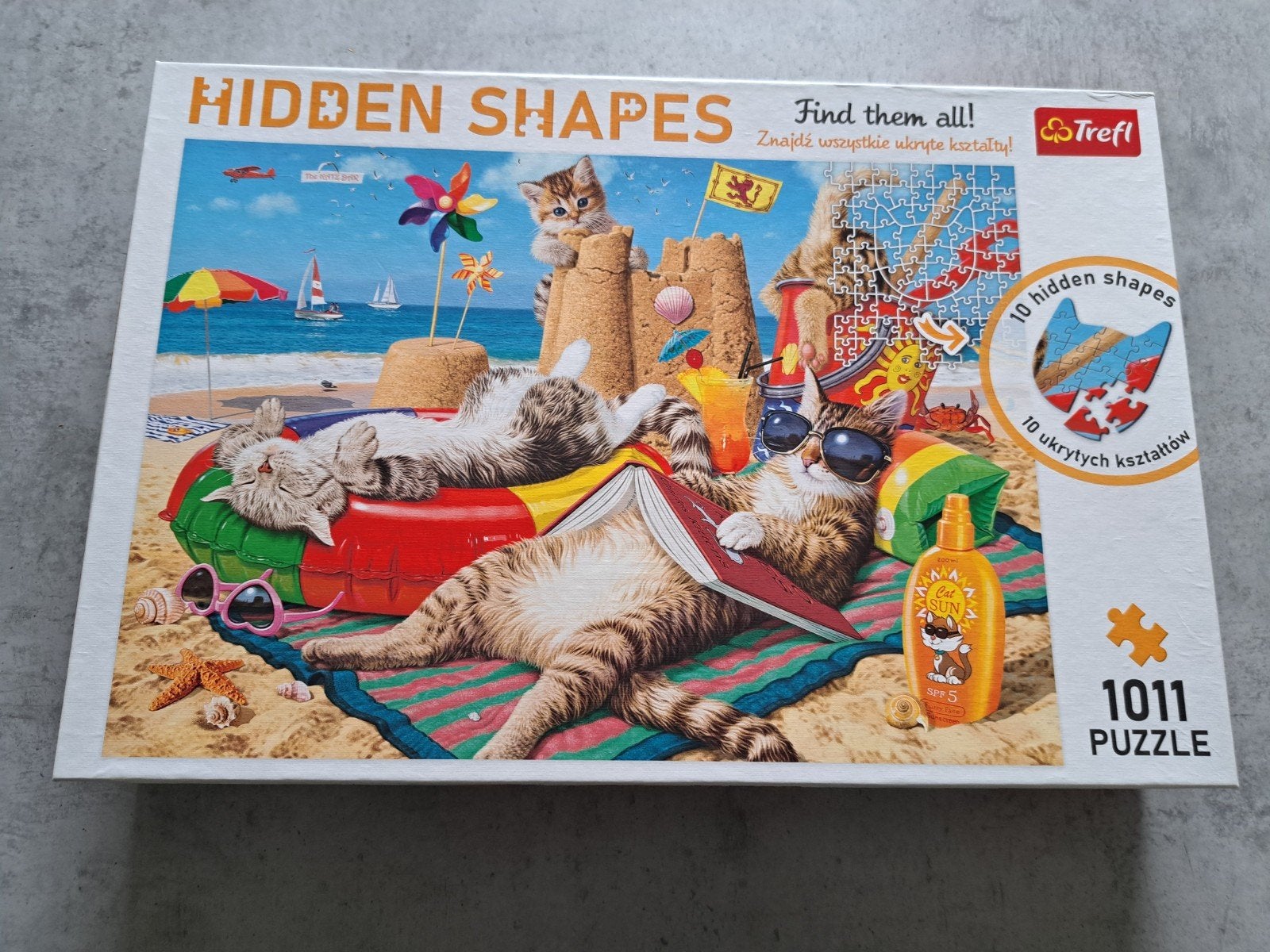 Puzzel Poezen Hidden Shapes 1011 stukjes, Ophalen, 500 t/m 1500 stukjes, Zo goed als nieuw, Legpuzzel