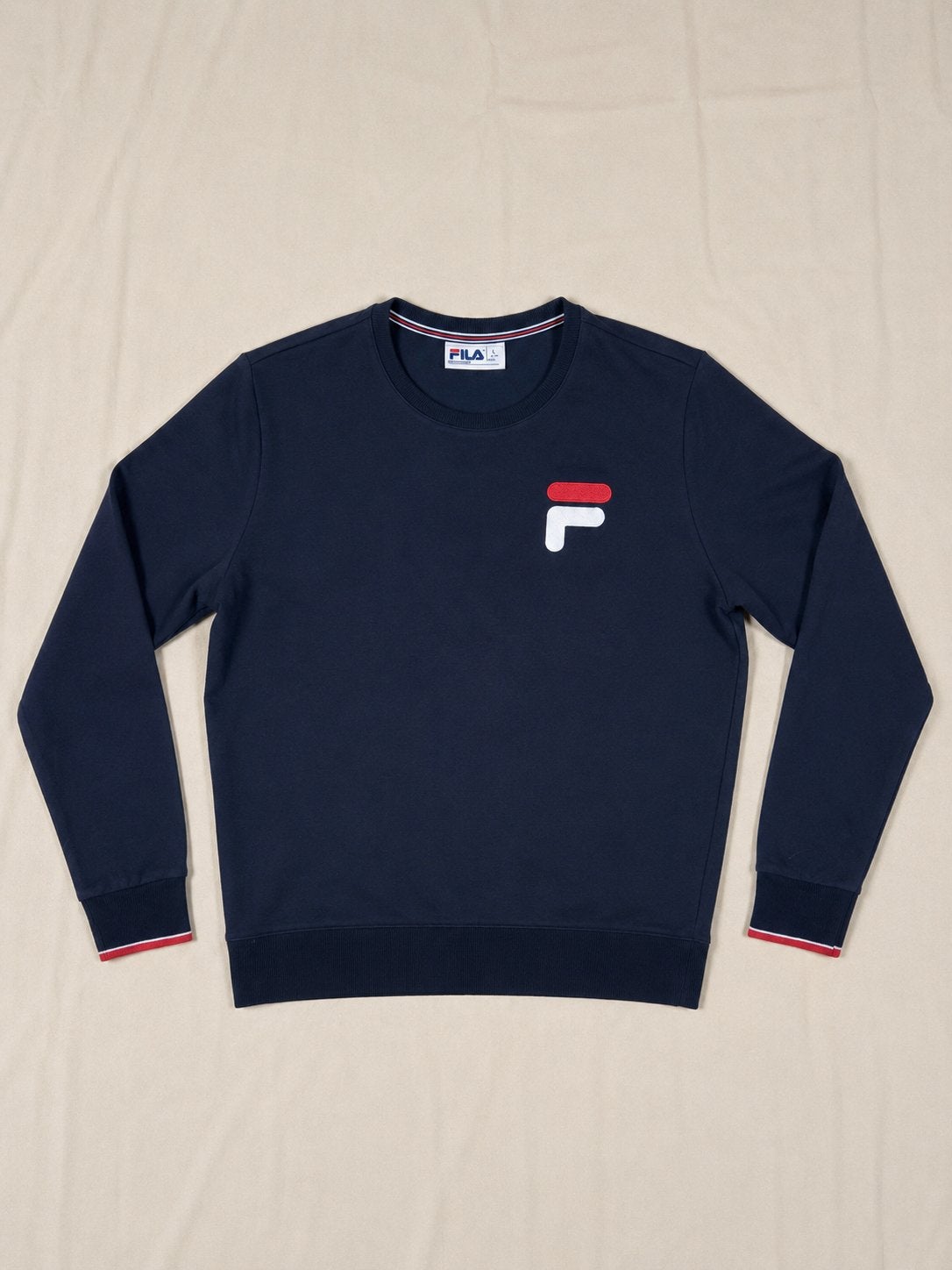 FILA Sweater – Donkerblauw – Maat L – Logo – Vintage, Verzenden, Zo goed als nieuw, Blauw