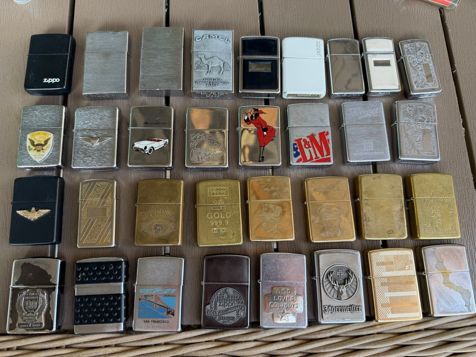 Collectie van 34 originele Zippo aanstekers, Verzamelen, Ophalen, Gebruikt, Aansteker