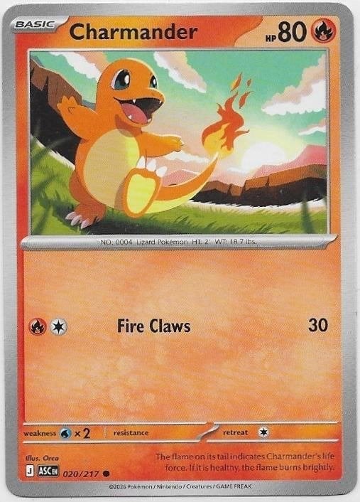 Ascended Heroes,  Charmander [common] 20/217, Verzenden, Nieuw, Losse kaart