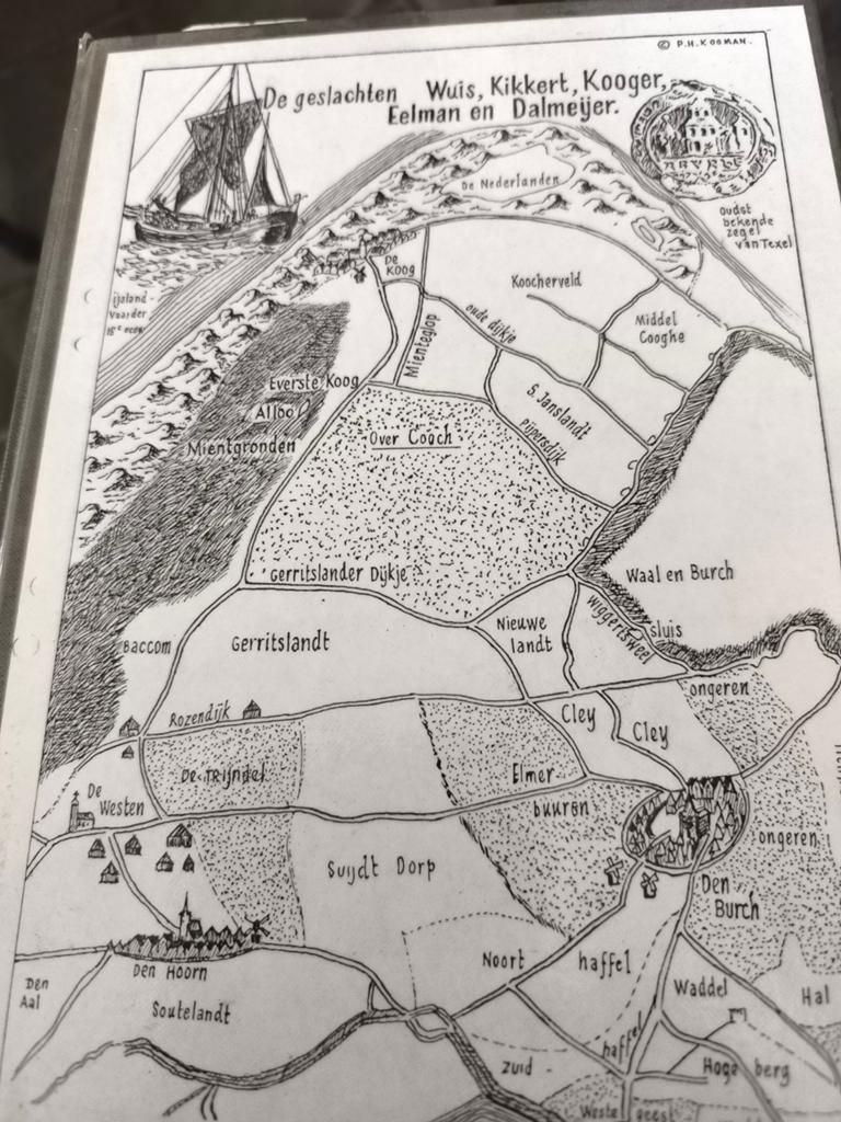 Historisch boek Texel: Geslachten Wuis, Kikkert, Kooger, Boeken, Gelezen, P.H. Kosman, Ophalen of Verzenden, Landkaart