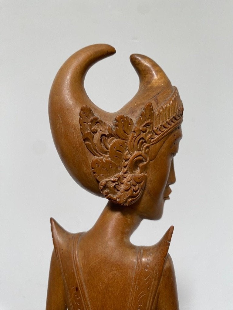 Balinees houtsnijwerk, Prins Ardjuna, periode 1930-1950, Houtsnijwerk, Verzenden, Art deco, 50 - 100 cm