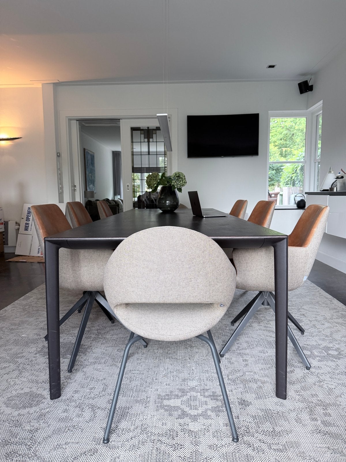 Arco Slim tafel smoke 280x105, Huis en Inrichting, Ophalen, 200 cm of meer, Zo goed als nieuw, Vijf personen of meer
