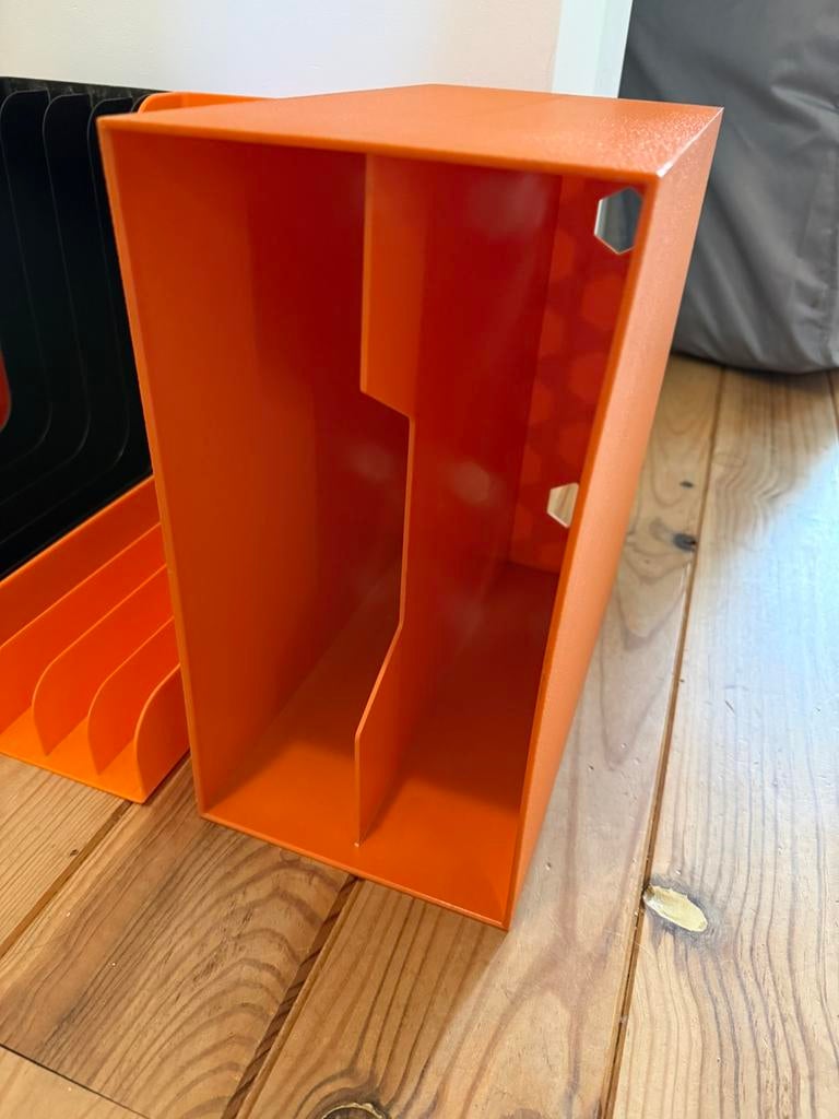 Retro vintage LP/Vinyl standaard/rek oranje, Ophalen of Verzenden, Gebruikt, Cd's