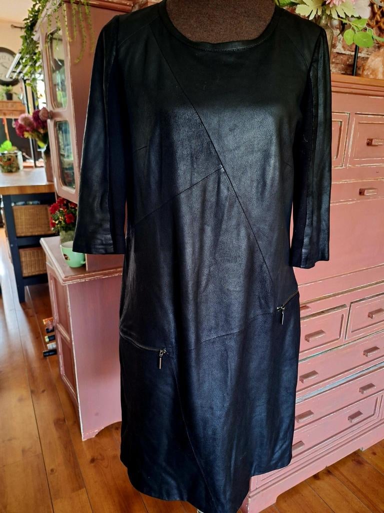 Zwart leren ARMA jurk maat 40, Kleding | Dames, Jurken, Maat 38/40 (M), Zwart, Ophalen of Verzenden, Zo goed als nieuw