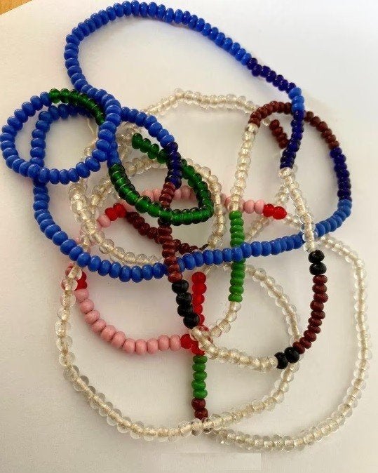 Zeer Lange Tribal Art Afrika glaskralen ketting Ibiza, Verzenden, Zo goed als nieuw, Overige materialen