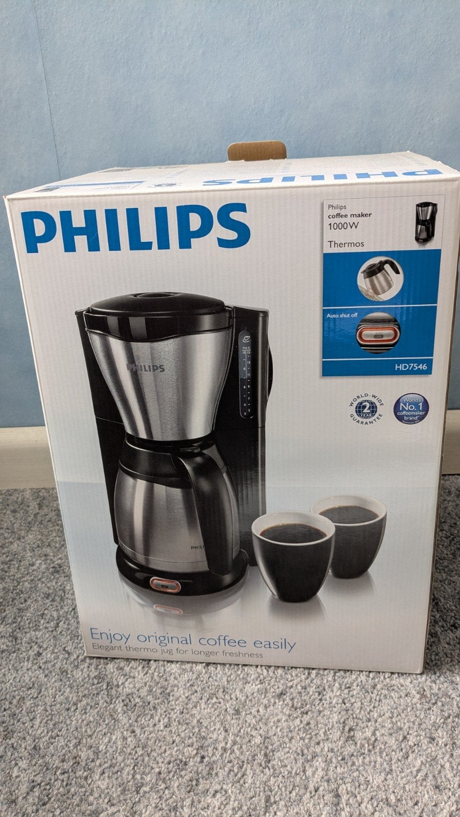 Philips HD7546 filter koffiezetapparaat met thermoskan, Ophalen, 10 kopjes of meer, Koffiemachine, Gemalen koffie