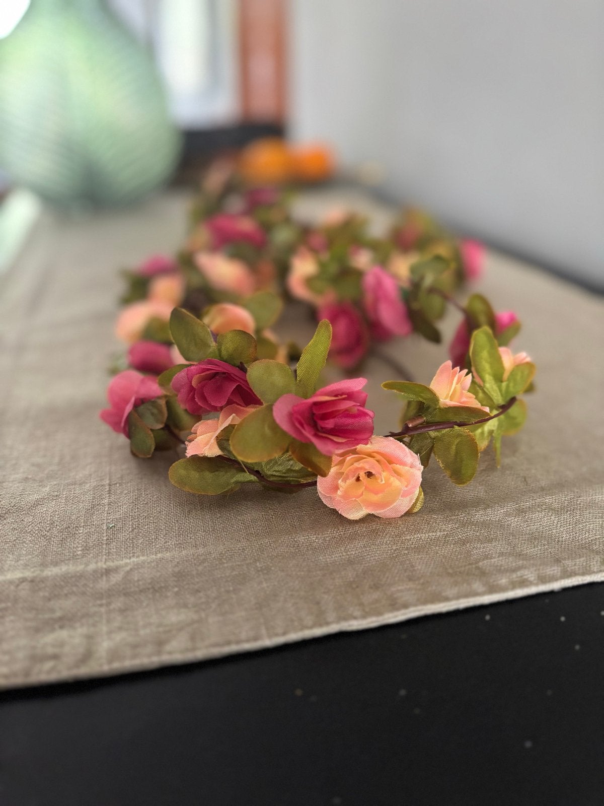 Decoratie bloemenslinger - Roze en perzik - 2,5m - 4 stuks, Ophalen of Verzenden, Zo goed als nieuw, Buiten
