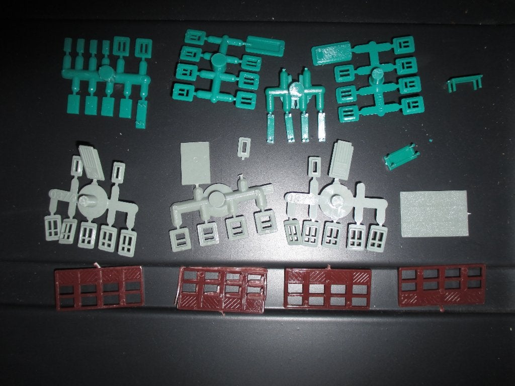 Set kleine kozijnen voor zelfbouw woonboten of schuurtjes, Overige merken, Wisselstroom, Brug, Tunnel of Gebouw, Nieuw