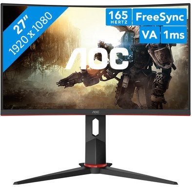 Game monitor AOC C27G2U/BK curved, 101 t/m 150 Hz, Curved, VA, Full HD