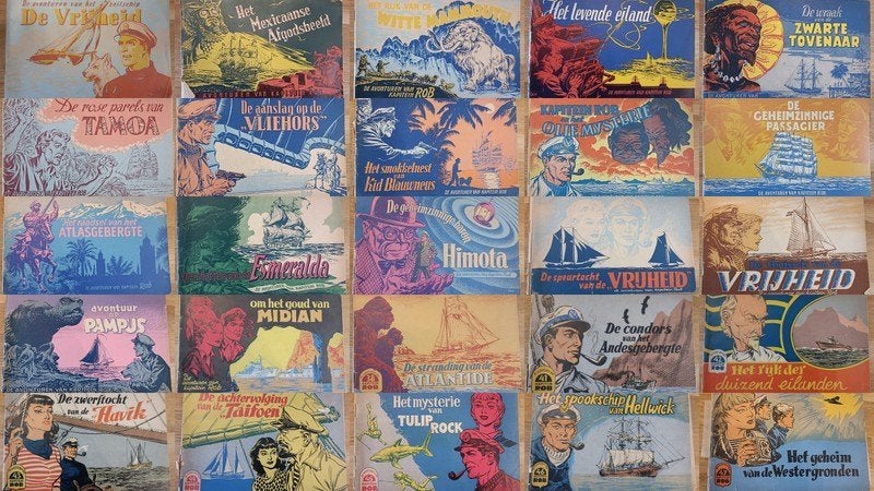 26x De avonturen van Kapitein Rob, oblong jaren '50, Boeken, Gelezen, Ophalen of Verzenden, Evert Werkman, Pieter Kuhn, Meerdere stripboeken
