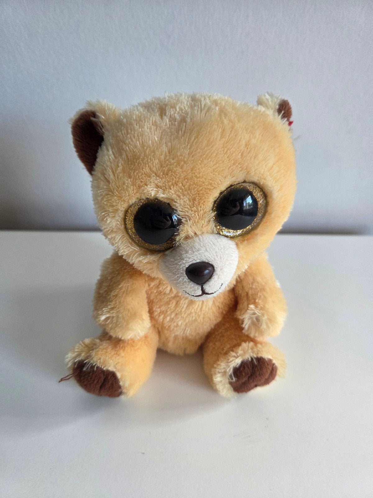 Ty Beanie Boo knuffel beer - Zo goed als nieuw, Beer, Ophalen of Verzenden, Klein (minder dan 20 cm), Beige