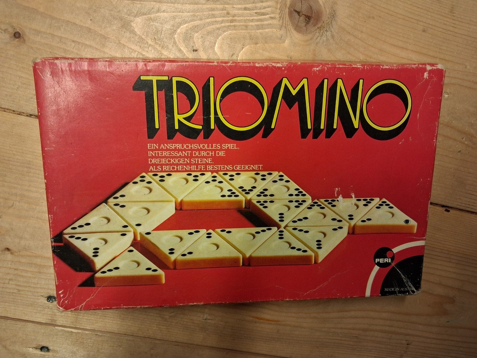 Triomino - Klassiek driehoekig dominospel, Drie of vier spelers, Ophalen of Verzenden, Gebruikt, PERI