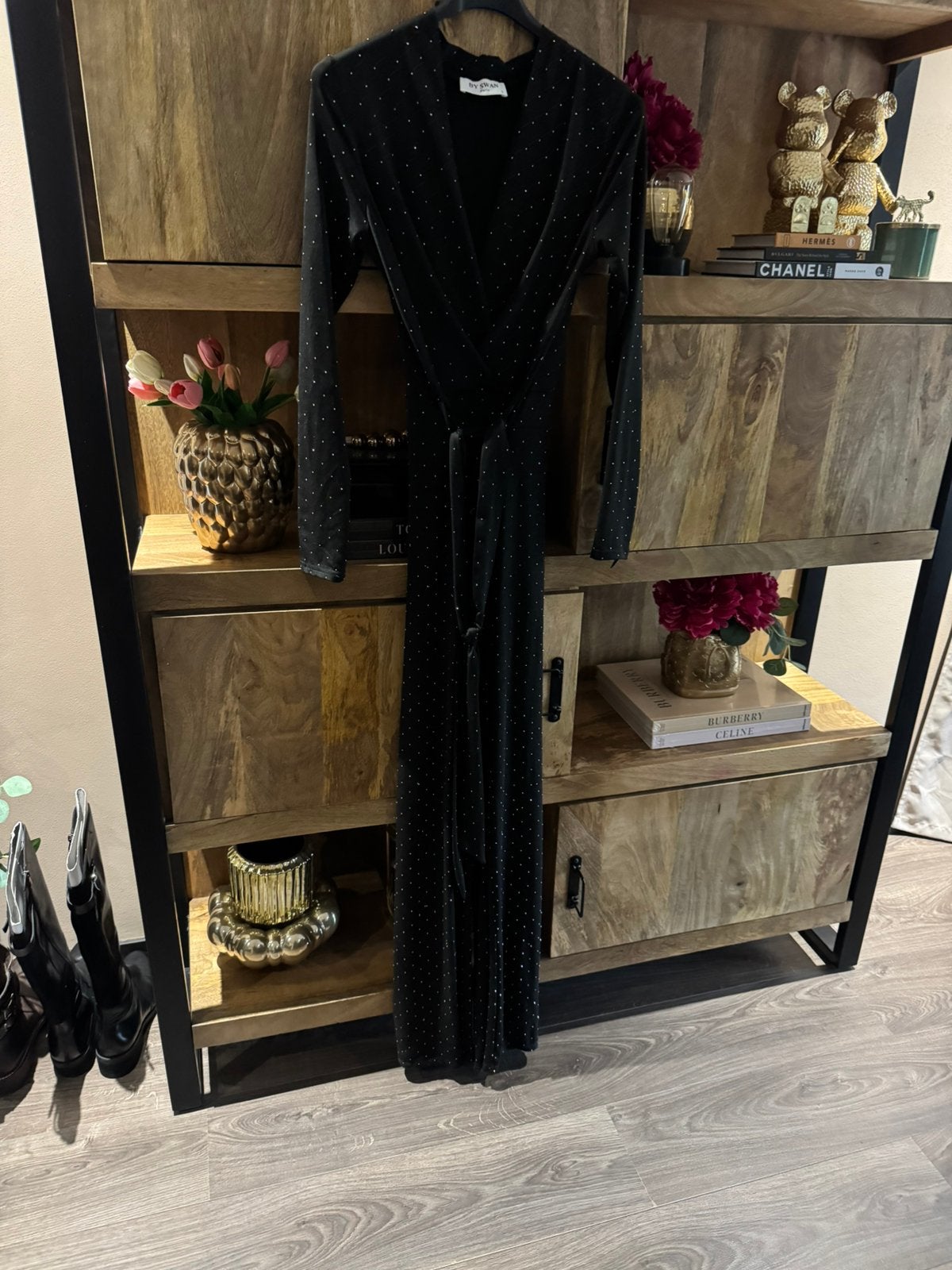 By Swan glitter jumpsuit maat S travelstof, Ophalen, Zo goed als nieuw, Maat 38/40 (M), Zwart