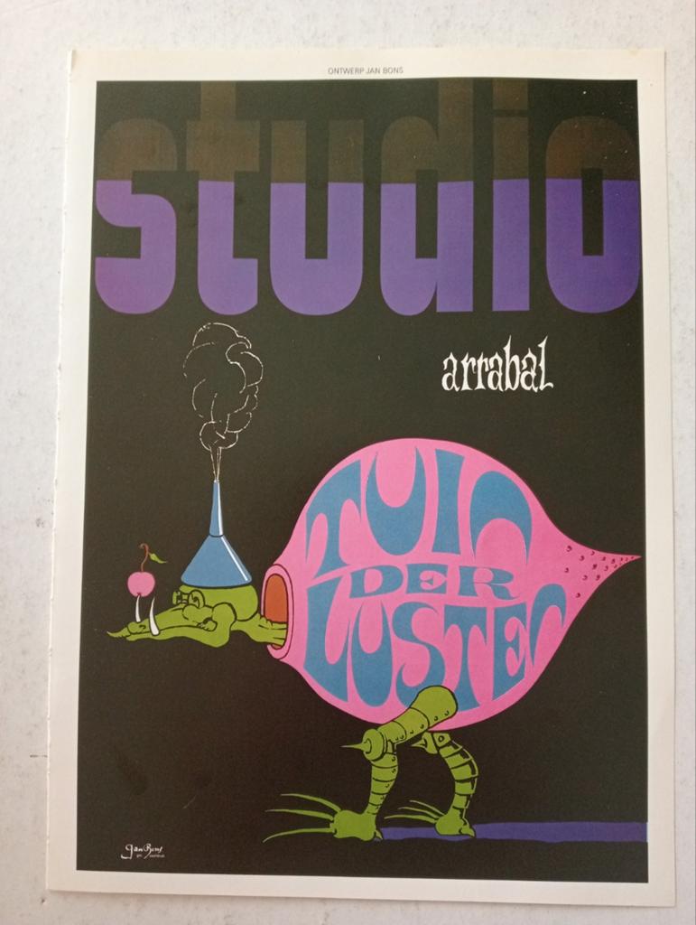 Jan Bons affiche ontwerp Theater Studio jaren 70, Ophalen of Verzenden, Gebruikt, A1 t/m A3