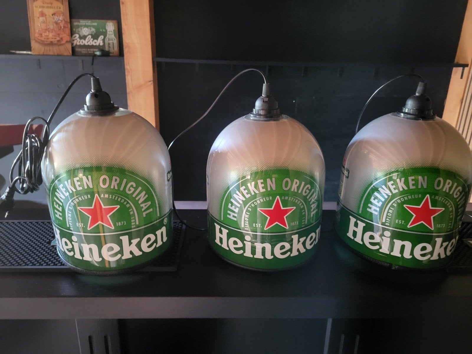 Set van 3 Heineken lampen - Uniek en sfeervol, Ophalen of Verzenden, Nieuw, Lichtbak of (neon) lamp