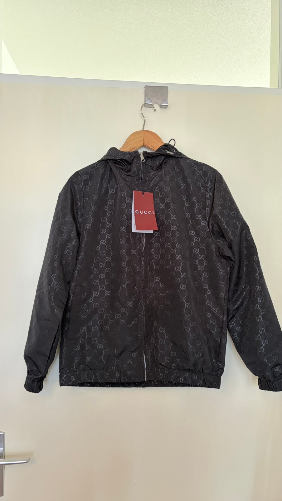 Gucci Windbreaker (Maat S), Ophalen, Nieuw, Maat 46 (S) of kleiner, Zwart