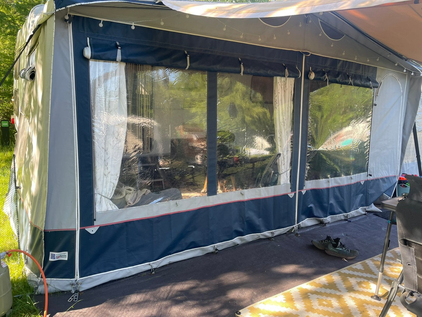 Voortent pvc 4 seizoenen aanbouw hypercamp omloopmaat 11, Caravans en Kamperen, Ophalen, Zo goed als nieuw