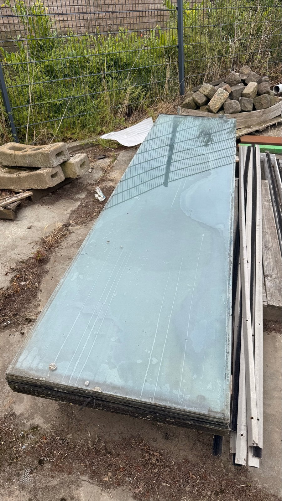 Glasplaten voor dak overkapping, Ophalen, Gebruikt, 80 tot 120 cm, 160 cm of meer