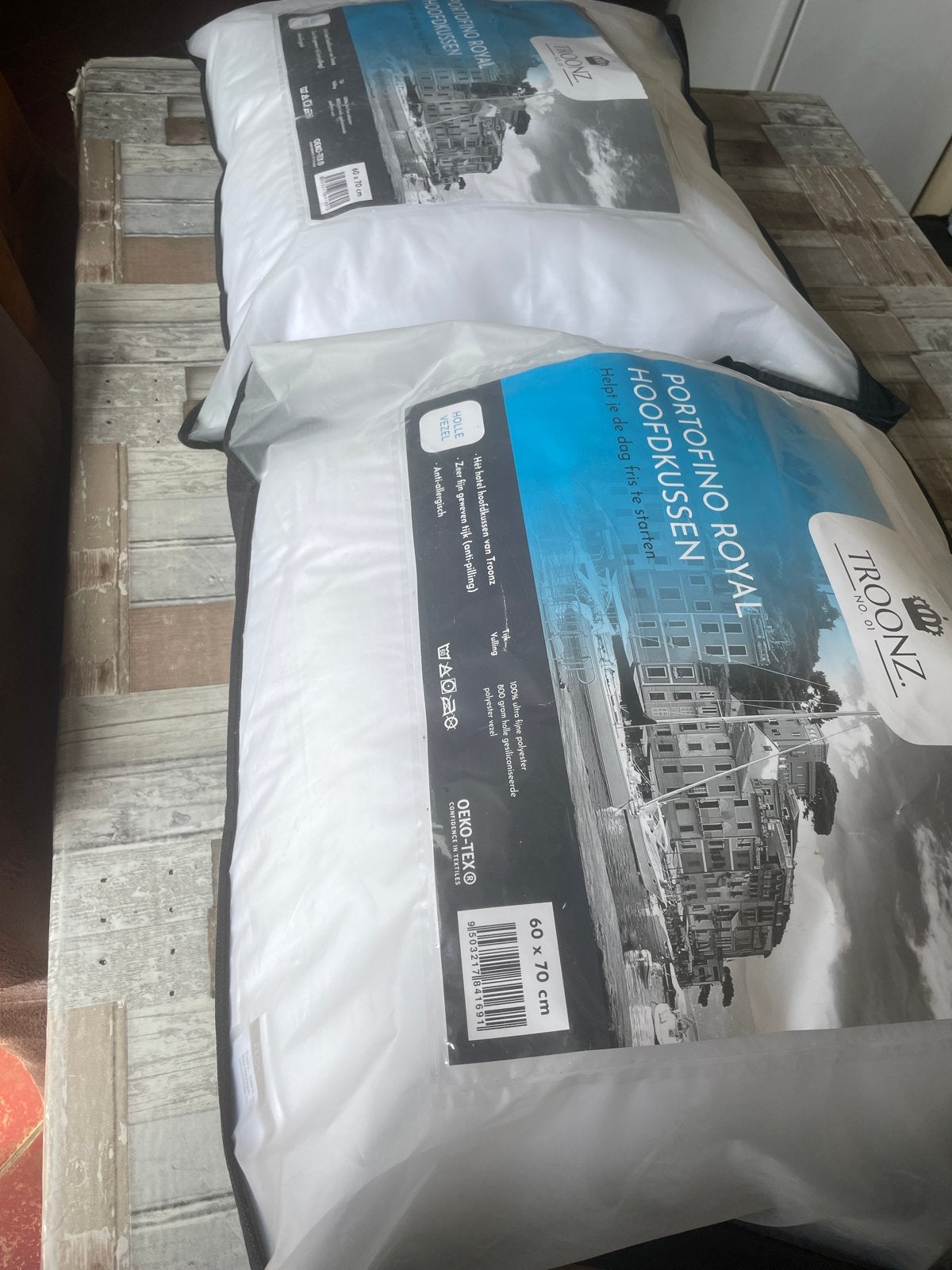 TROONZ Portofino Royal Hoofdkussen-Anti-allergisch, Ophalen, Anti-allergisch, Eenpersoons, Wit
