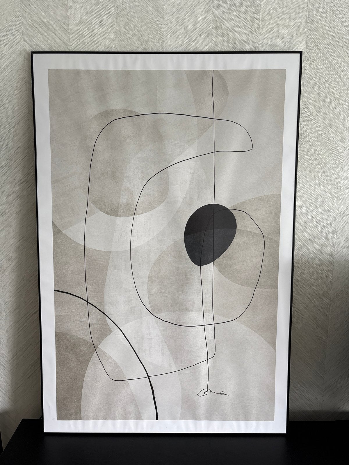Abstracte kunst poster met zwarte lijst, Ophalen