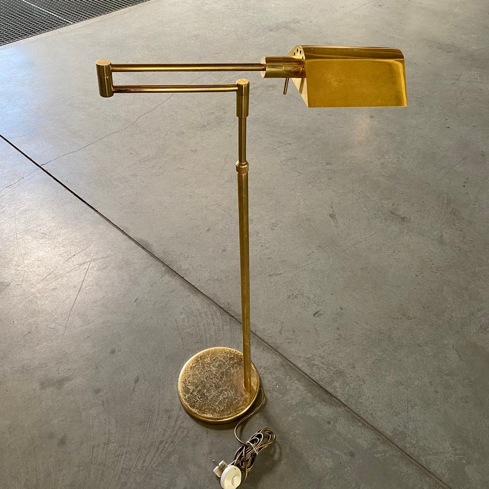 Vloer leeslamp messing jaren 90, Ophalen, ., 2de hands, Zo goed als nieuw
