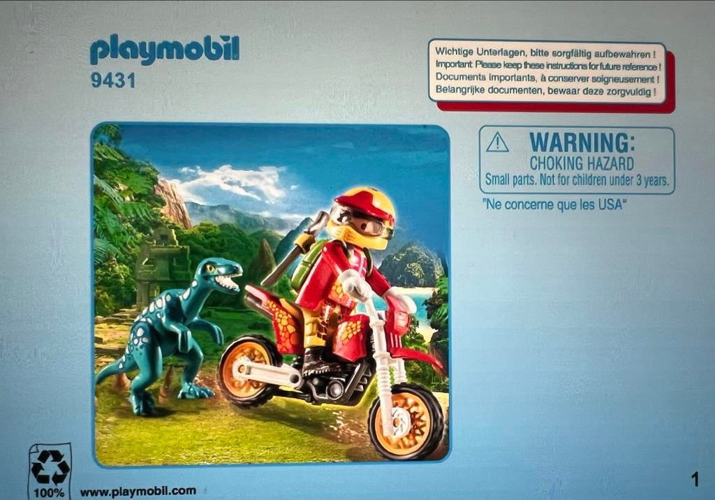 Playmobil 9431 The Explorers Motorcrosser, Ophalen of Verzenden, Zo goed als nieuw, Complete set