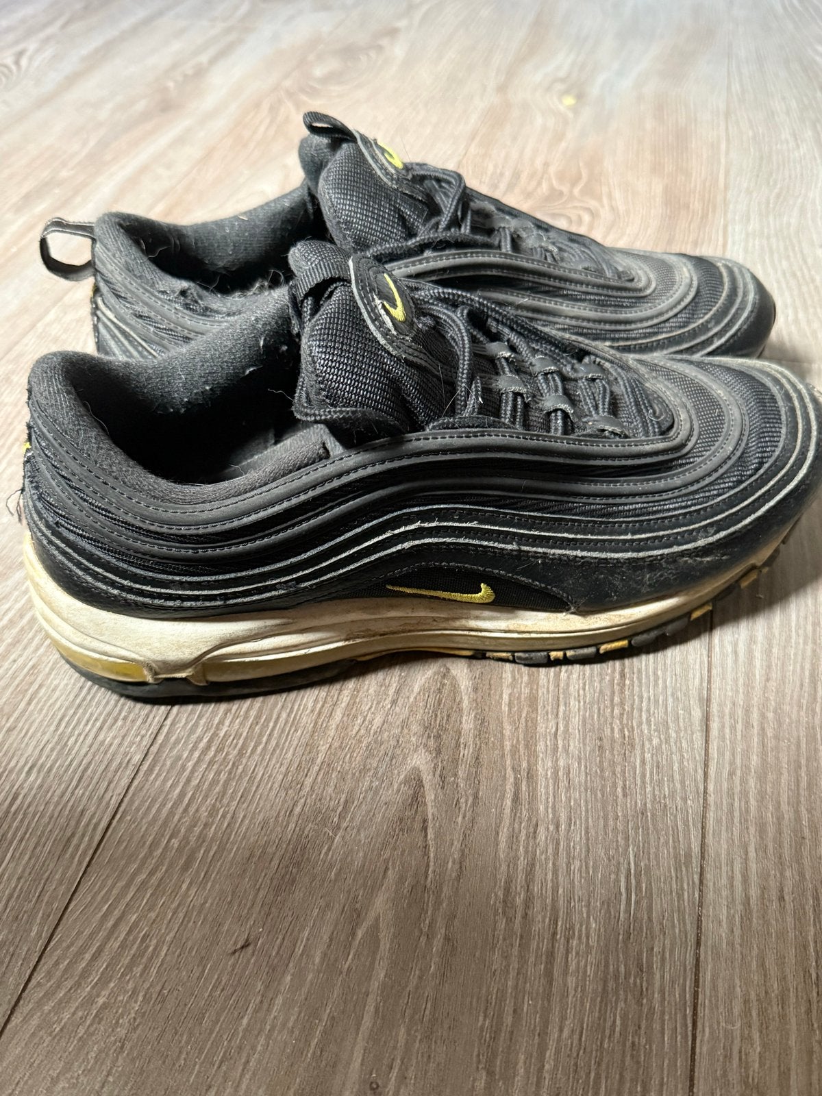 Nike Air Max 97 Zwart/Geel - Maat 47.5, Ophalen of Verzenden, Gedragen, Zwart, Sneakers of Gympen