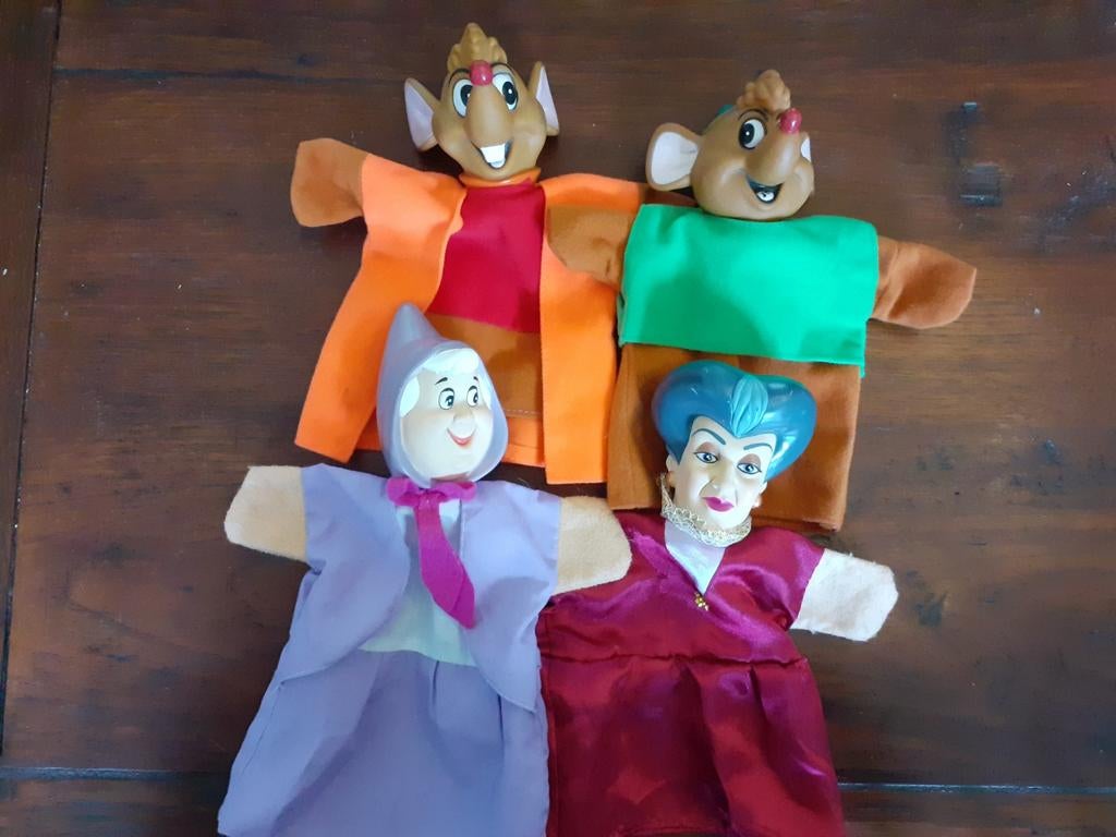 Assepoester handpoppen poppenkastpoppen Disney, Ophalen of Verzenden, Zo goed als nieuw, Pop