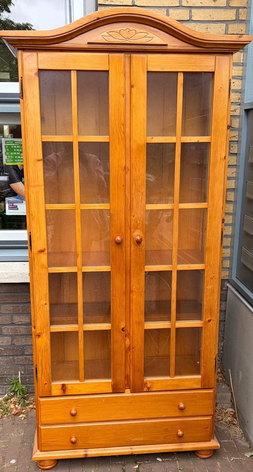 Vitrine kast, Ophalen, Met deur(en), 50 tot 100 cm, Zo goed als nieuw