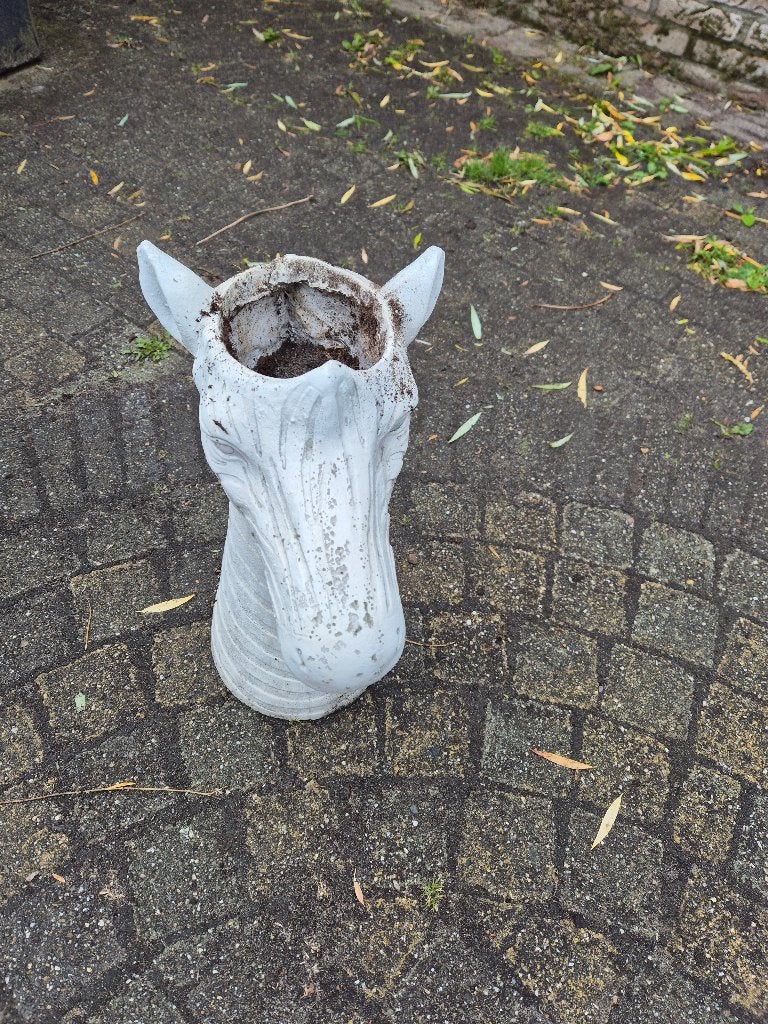 zebra bloempot polyester gebruikt hoog zie foto, Ophalen, Kunststof, Gebruikt, Rond
