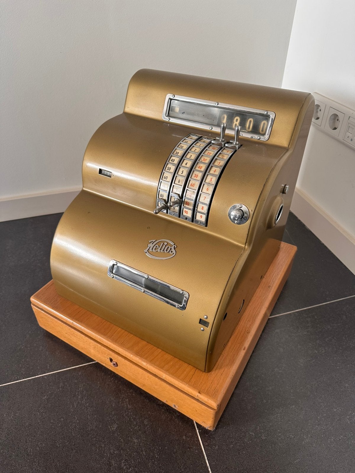 Vintage metalen winkelkassa – decoratief – retro kassamachin, Ophalen