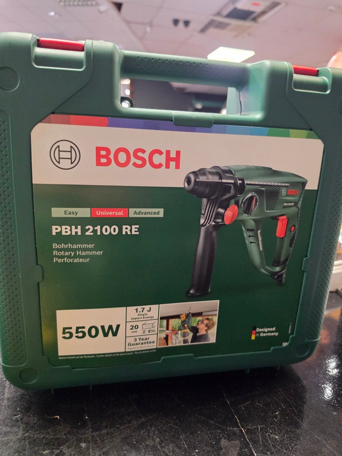 Nieuwe Bosch PBH 2100 RE Boorhamer 550W, Bosch, Boor- en/of Breekhamer, Nieuw, Robert Bosch Power Tools GmbH, Max-Lang-Straße 40-46, 70771 Leinfelden-Echterdingen, Duitsland