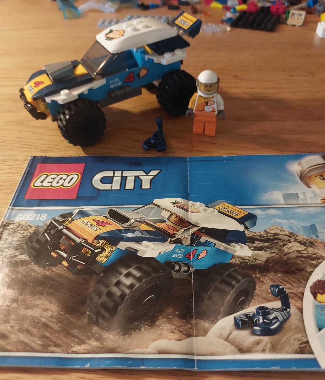 Lego City, Set 60218, Woestijn Rally Racer met minifiguur, Ophalen, City, Lego, Inclusief instructies