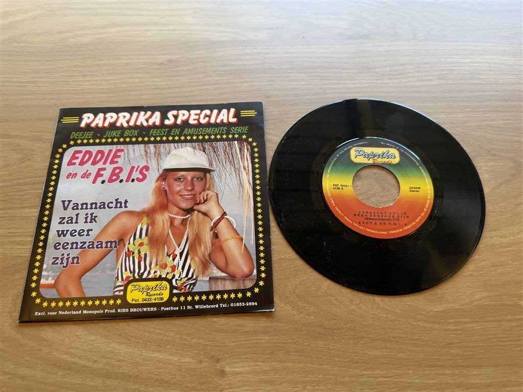 Paprika special - eddie en de fbis, Cd's en Dvd's, Vinyl Singles, Zo goed als nieuw, Pop, Ophalen of Verzenden