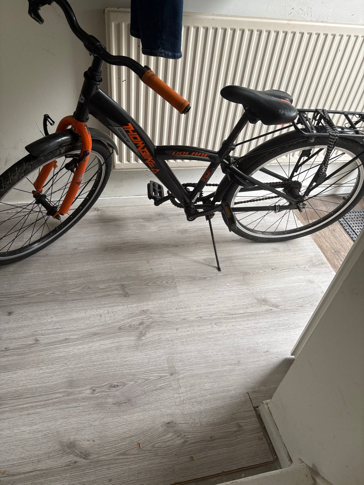 Volare Thombike kinderfiets - Zwart/Oranje met 2 remmen, Overige merken, Gebruikt, Velgrem, Minder dan 49 cm