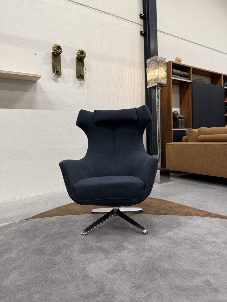 Showmodel Design on Stock Nosto Draai Fauteuil Blauw Stof, Design on Stock, 75 tot 100 cm, Ophalen of Verzenden, Zo goed als nieuw