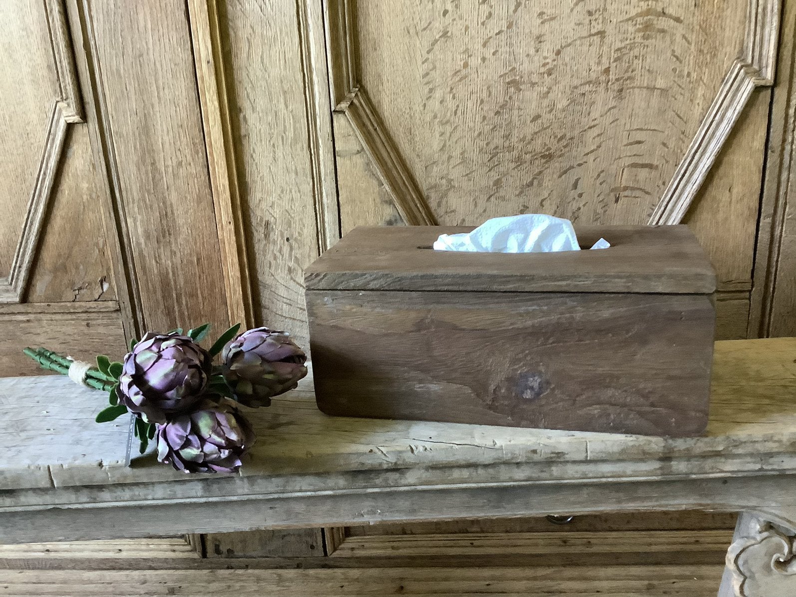 NIEUW teak houten tissue houder box kist, Ophalen of Verzenden, Nieuw, Rechthoekig, Hout