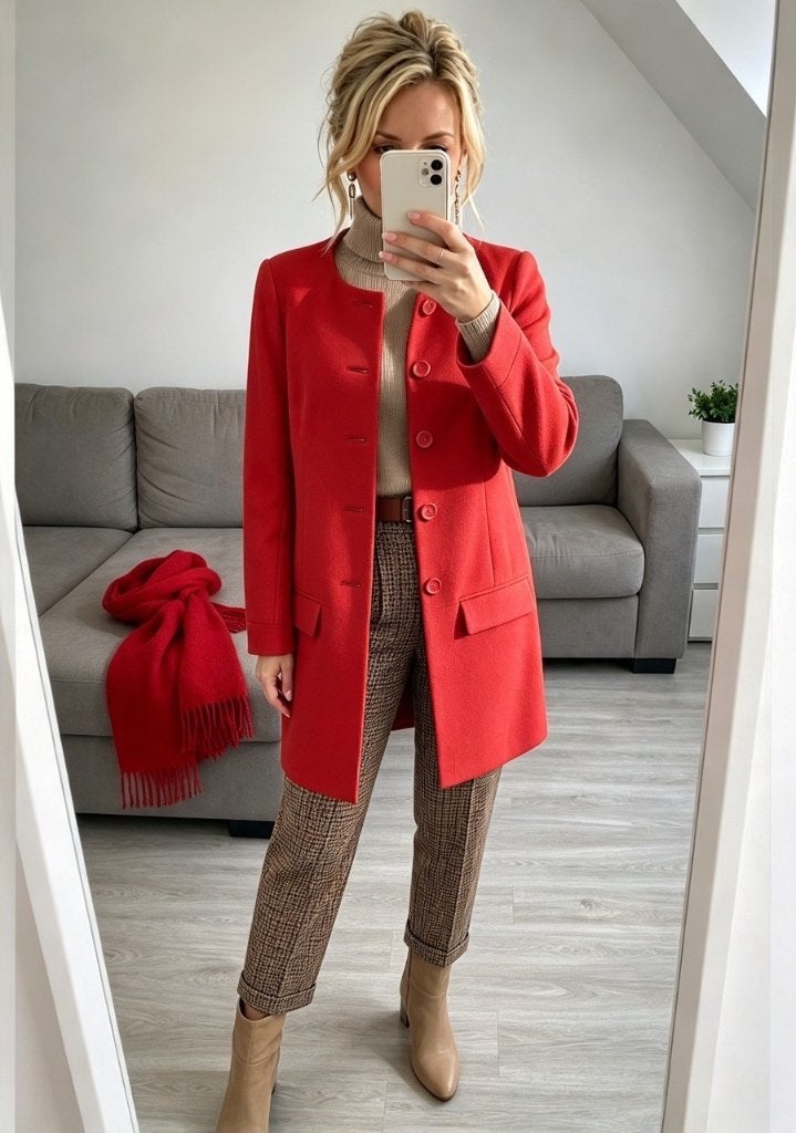 Jas maat 46, Verzenden, Zo goed als nieuw, Maat 46/48 (XL) of groter, Rood