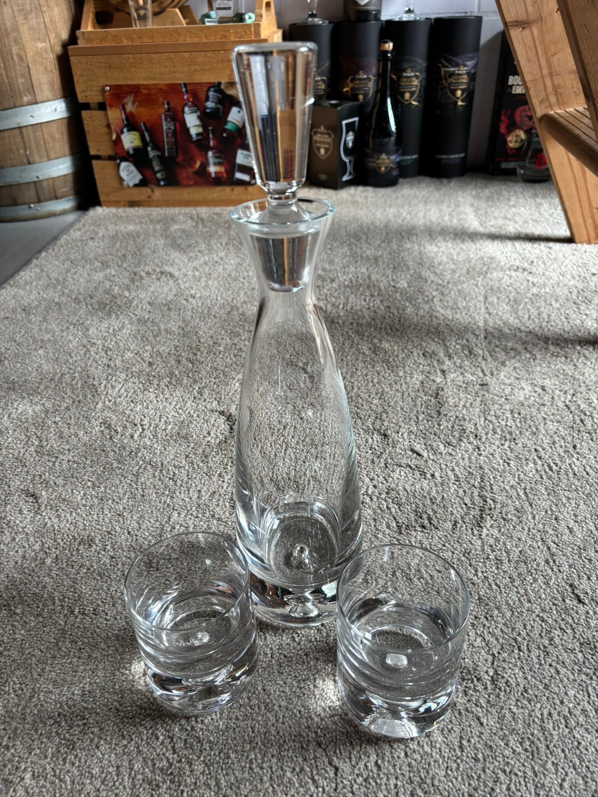 Whisky set: karaf + 2 tumbler glazen (onbeschadigd!), Verzamelen, Glas en Borrelglaasjes, Ophalen of Verzenden, Zo goed als nieuw