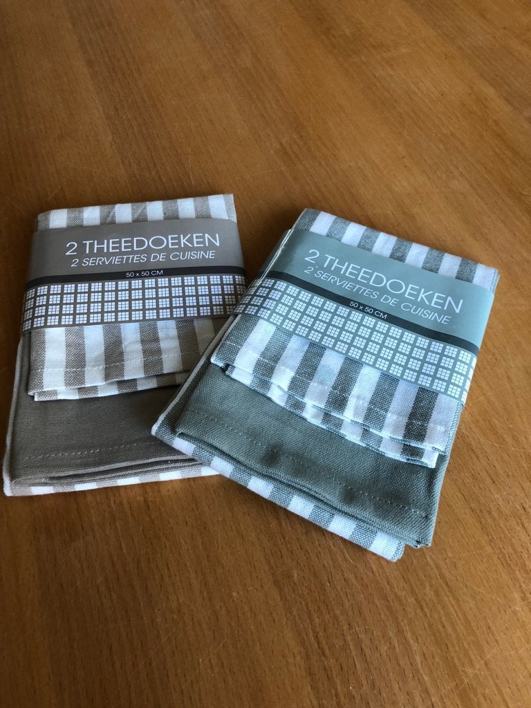 Te koop 2 x set theedoeken.(2).(nieuw)., Huis en Inrichting, Ophalen of Verzenden, Nieuw, Theedoek of Handdoek